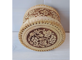 Шкатулка шитая круглая 
