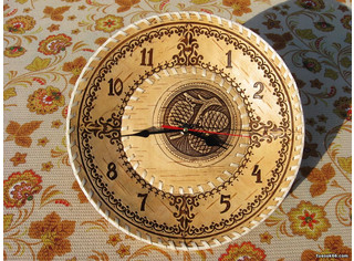 Кликните для увеличения изображения Часы из бересты Д30
