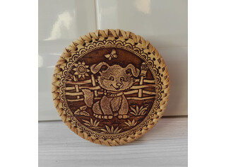 Шкатулка шитая круглая 