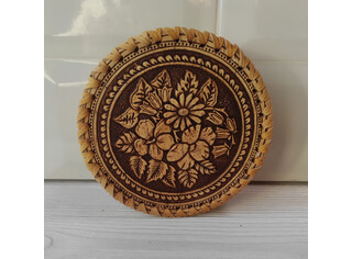 Шкатулка шитая круглая 